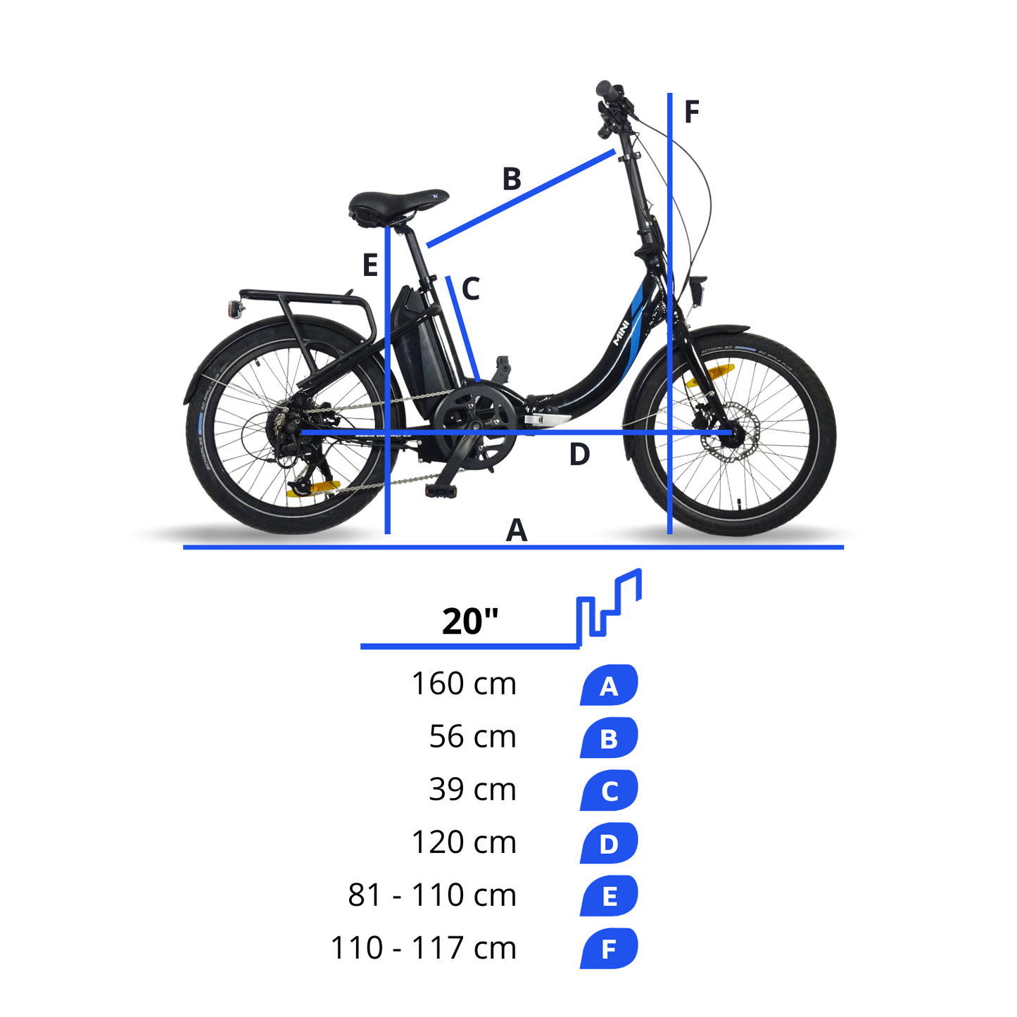 bici pieghevole misura