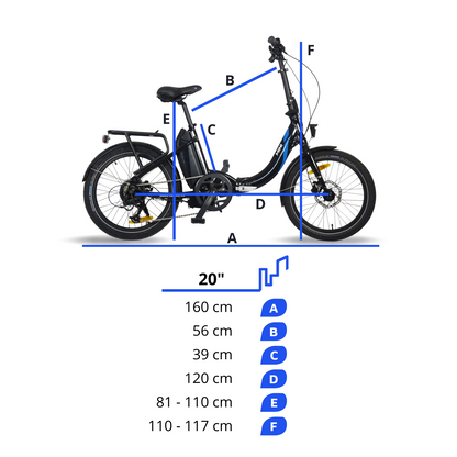 Bici Elettrica Pieghevole Motore Centrale Autonomia 100km
