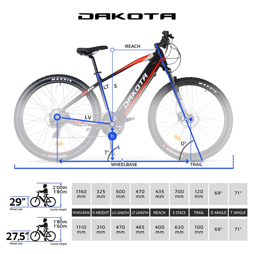 URBANBIKER E MTB DAKOTA FE SUV MOTORE 48V BATTERIA INTEGRATA 720WH